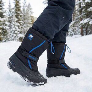 Black Blue Sorel Lined Winter Waterproof Snow Boots US 5NY1810-010 T18